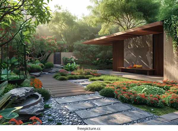 Contemporary Edifice Nestled in Verdant Landscape