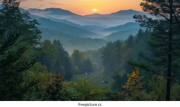 Camping in the Great Smoky Mountains National Park: Majestic Sunrise