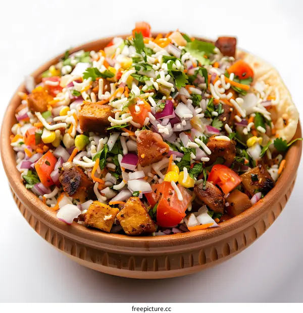 Indian Street Food Salad in a Bowl
