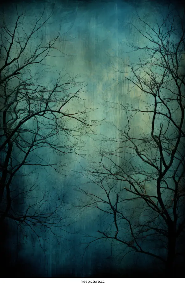 Blue green tree branches