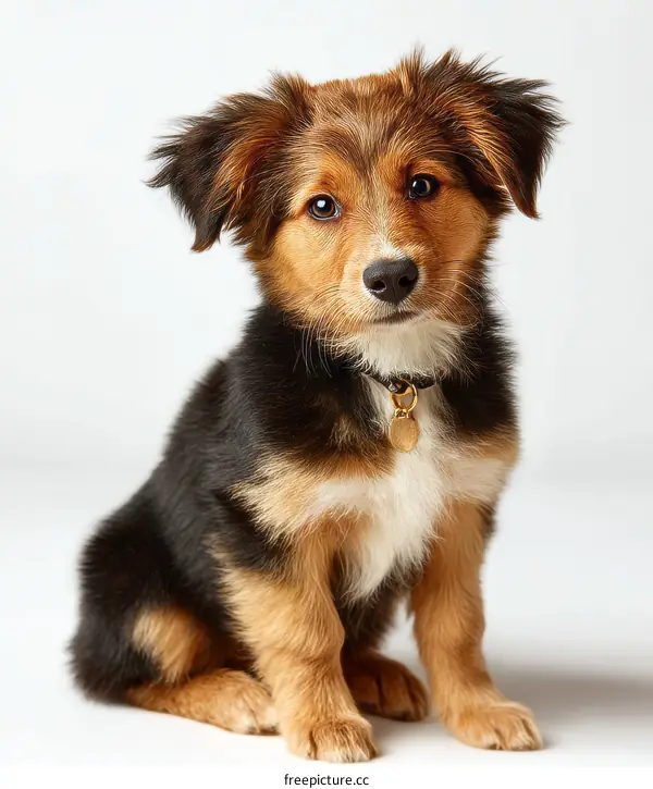 Adorable Puppy Posing in Studio