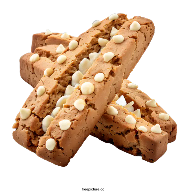 [Transparent Background PNG]Cantuccini cookies with white chocolate chips