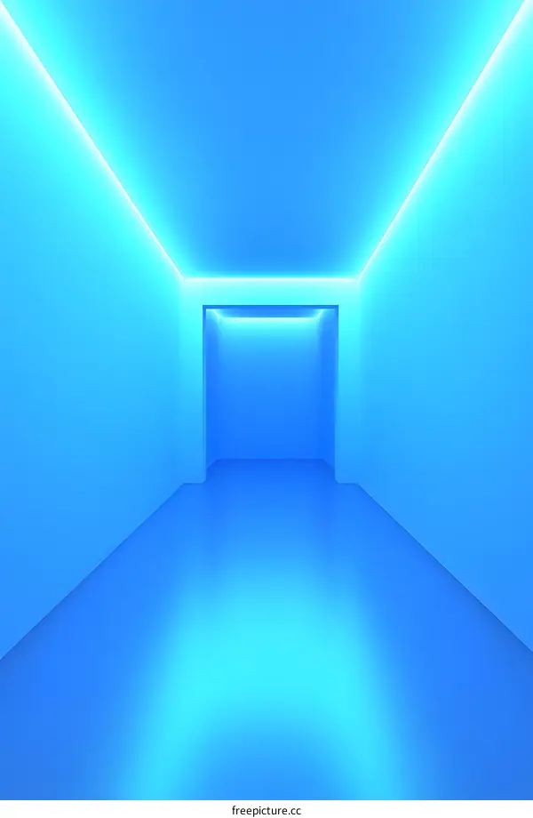 Blue Neon Room Abstract Background
