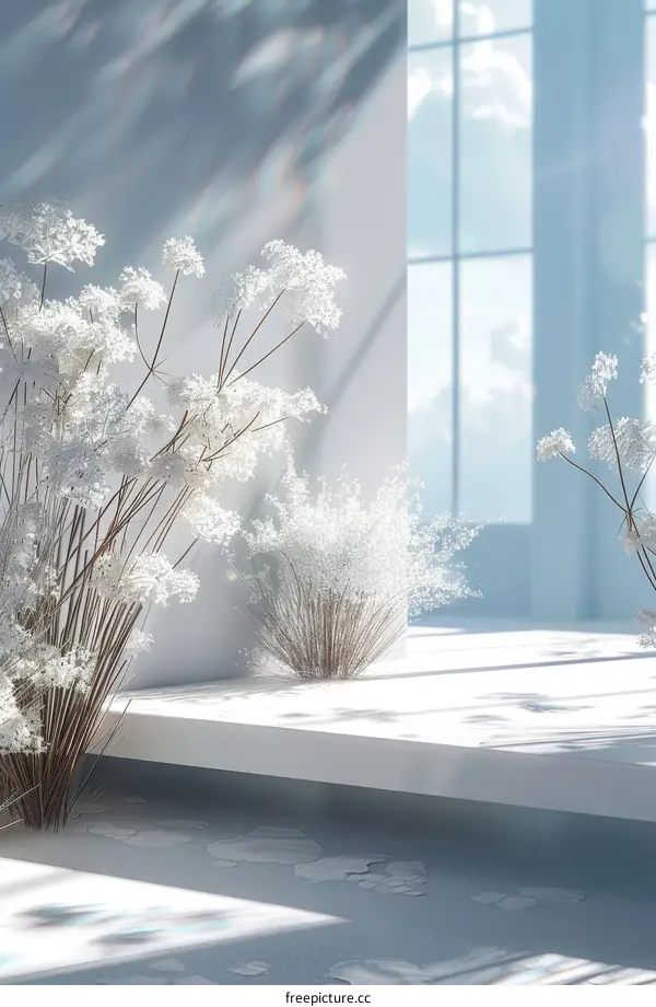 White Flowers in a Minimalist Setting