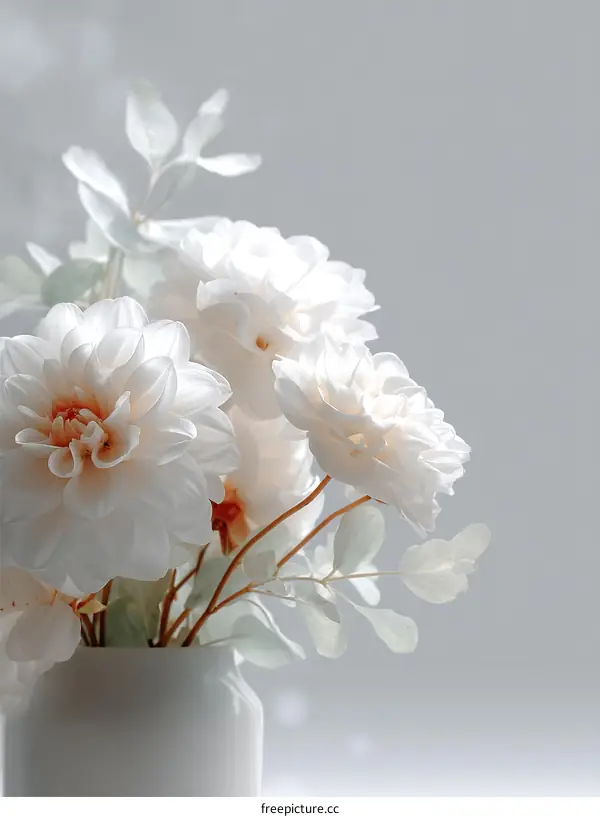 Elegant Bouquet of White Flowers in Vase