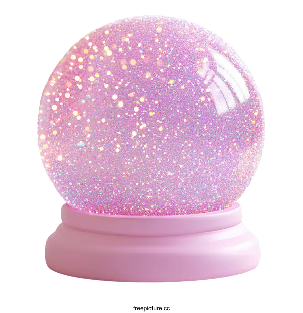 [Transparent Background PNG]Pink Glitter Crystal Ball Ornament