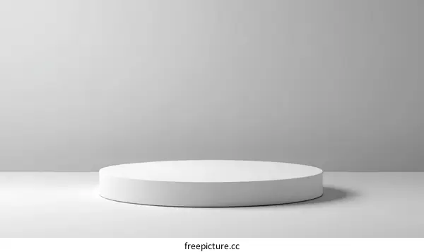 Blank White Round Display Podium