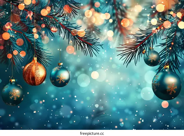 Christmas Tree Decorated with Balls