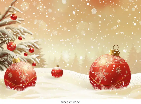 Red Christmas Garland with Ornaments