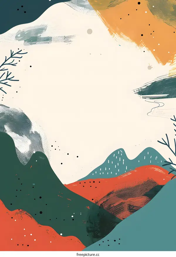 Abstract Mountain Landscape Painting