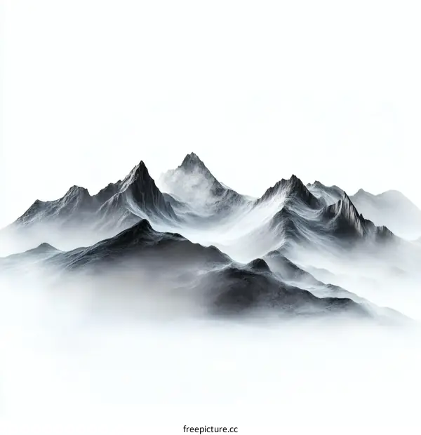 Misty Mountain Landscape Illustration