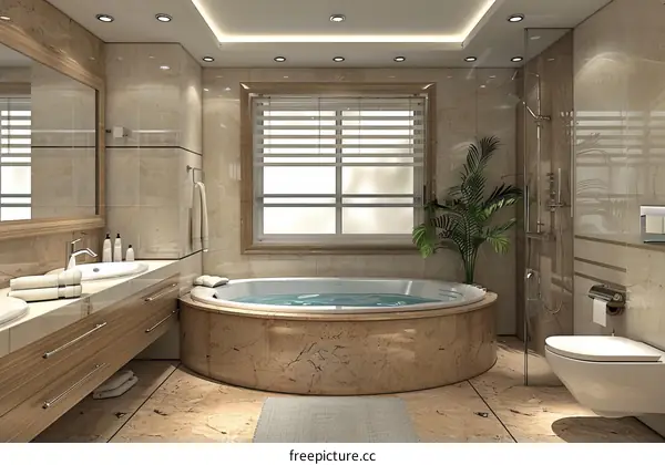 Luxury Modern Bathroom Design with Jacuzzi