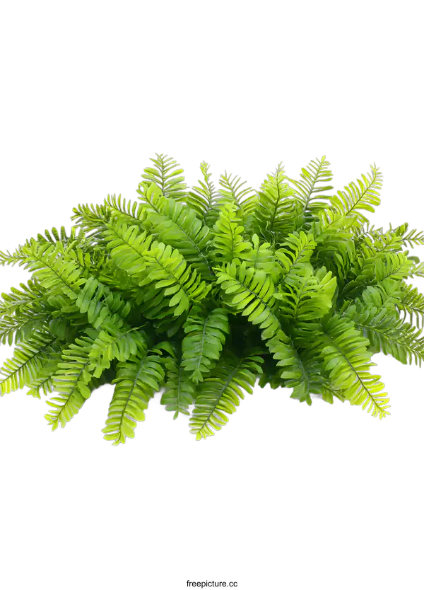 [Transparent Background PNG]Green Fern Leaves Isolated On White Background