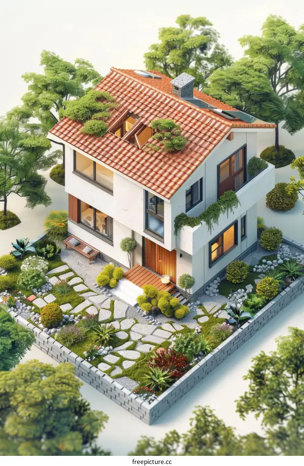 Modern House with Garden and Terrace