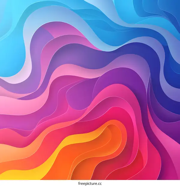 Abstract Colorful Wavy Paper Background