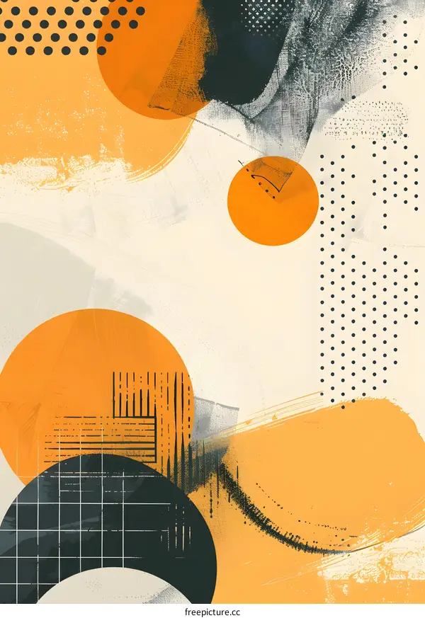 Abstract Geometric Pattern with Yellow and Black Colors