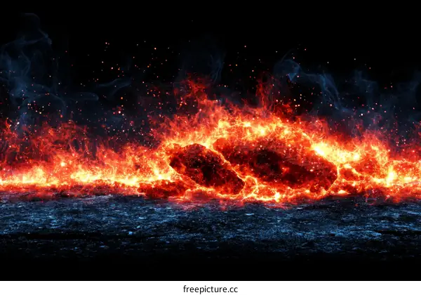 Fiery Lava Flow Abstract Background