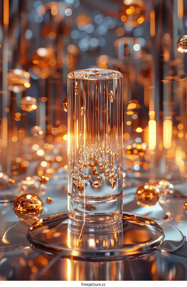 Glass of Water with Beads