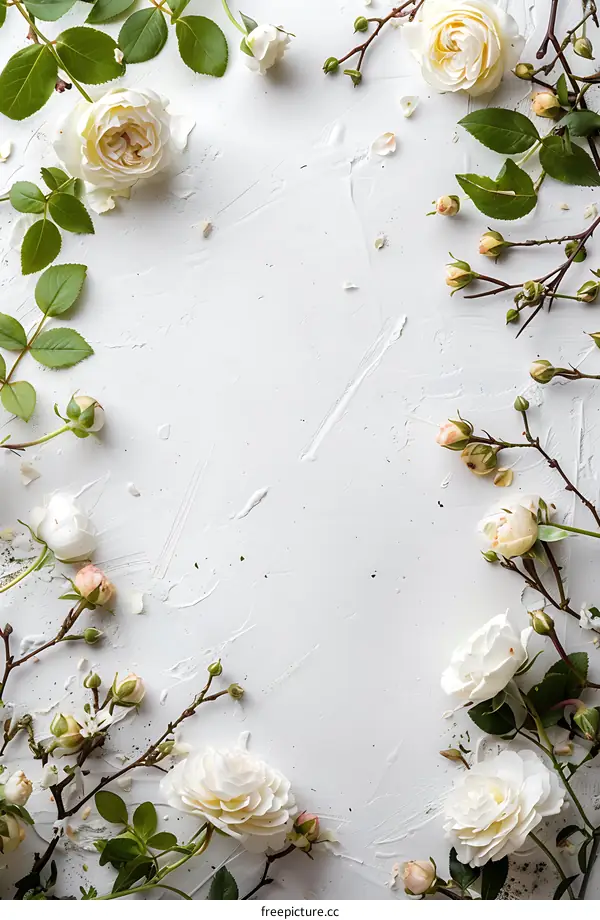 White Roses on a White Background