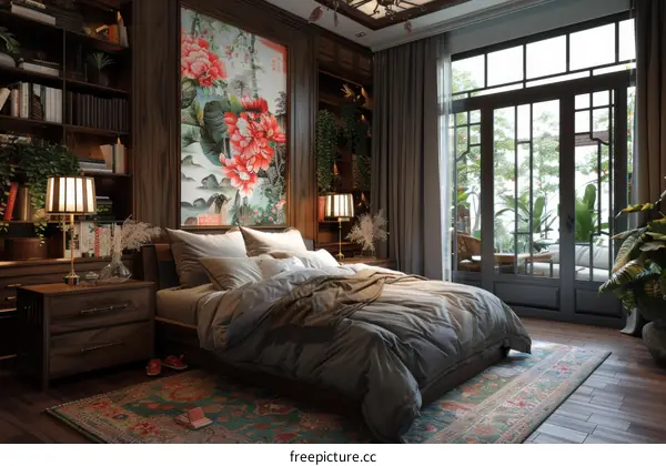 Elegant Bedroom with Traditional Chinese Decor