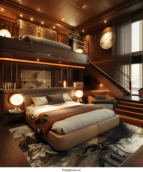 Bedroom on a luxury yacht
