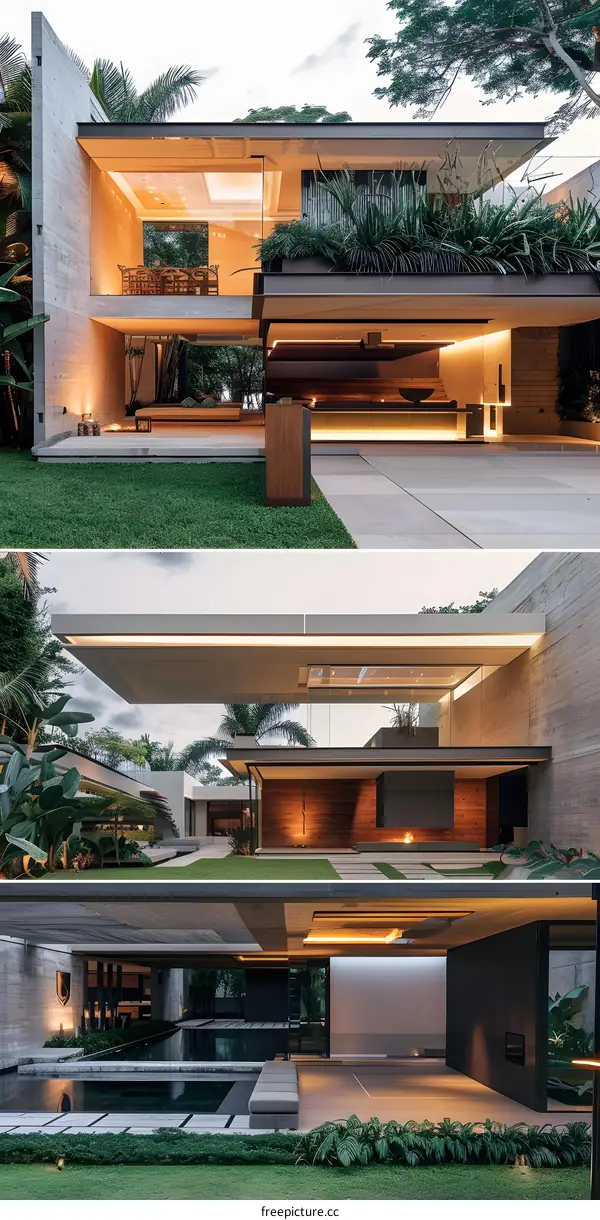 Modern Minimalist House With Swimming Pool and Landscaping