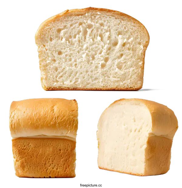 [Transparent Background PNG]White Bread Loaf Sliced Isolated on White Background
