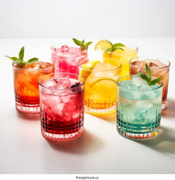 Refreshing summer cocktails with berries and citrus fruits