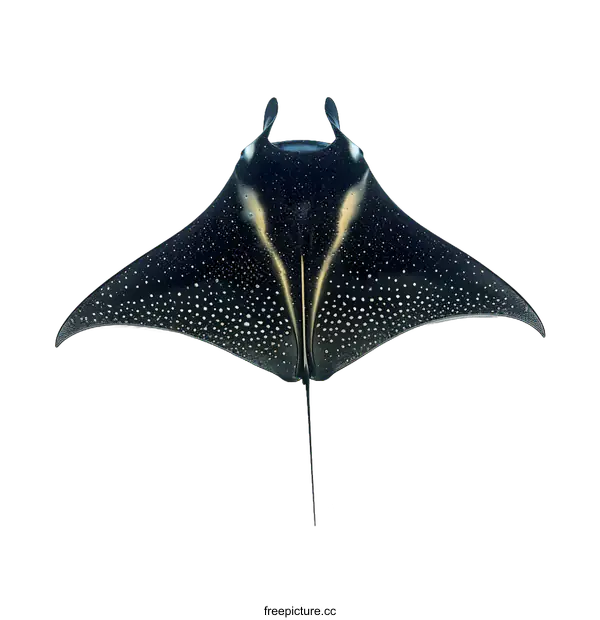 [Transparent Background PNG]Black and white stingray isolated on white background