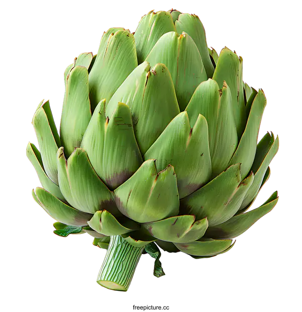 [Transparent Background PNG]Single Green Artichoke on White