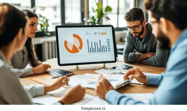 Business Meeting Discussion About Financial Data