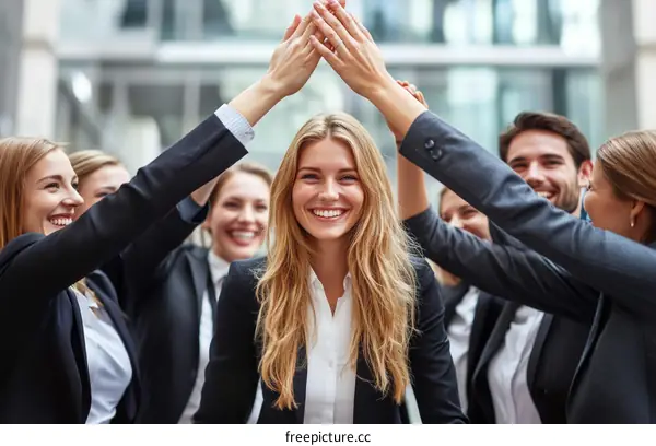 Successful Business Team Celebrating Achievement