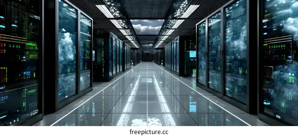 Modern Data Center Interior Design Illustration