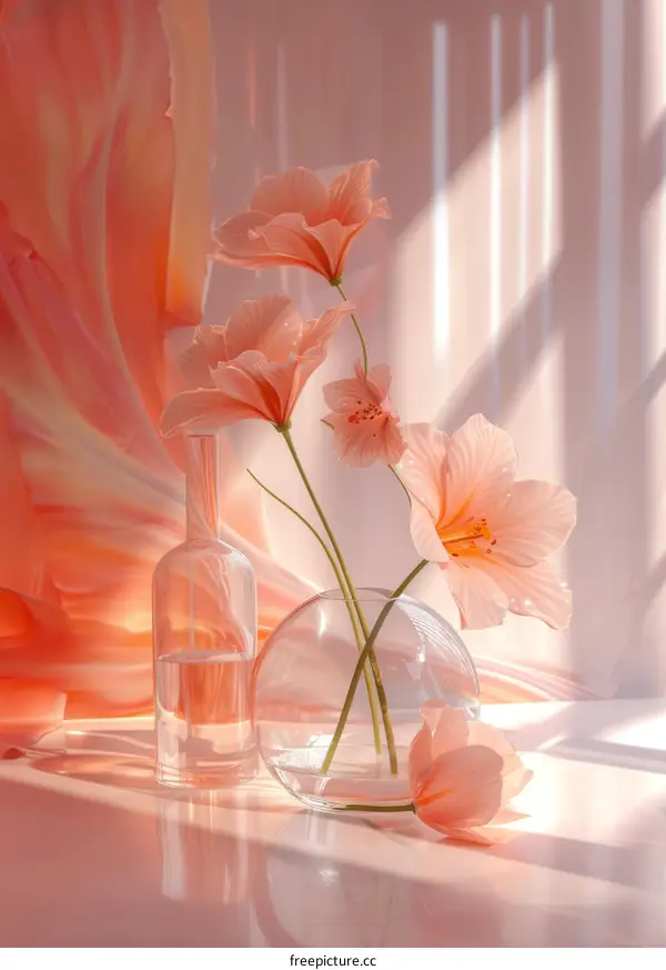 Delicate Peach Blossom Still Life Arrangement