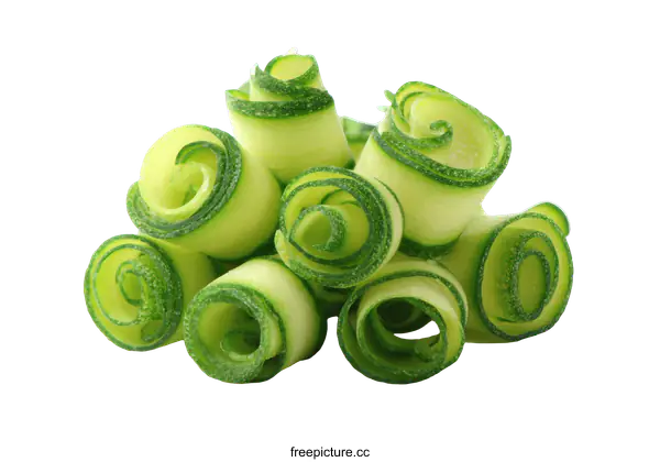[Transparent Background PNG]Rolled Zucchini Slices Close-up