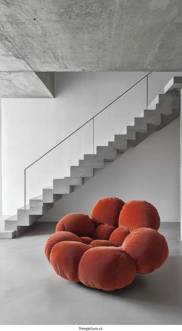 Modern Minimalist Interior Design with a Unique Armchair