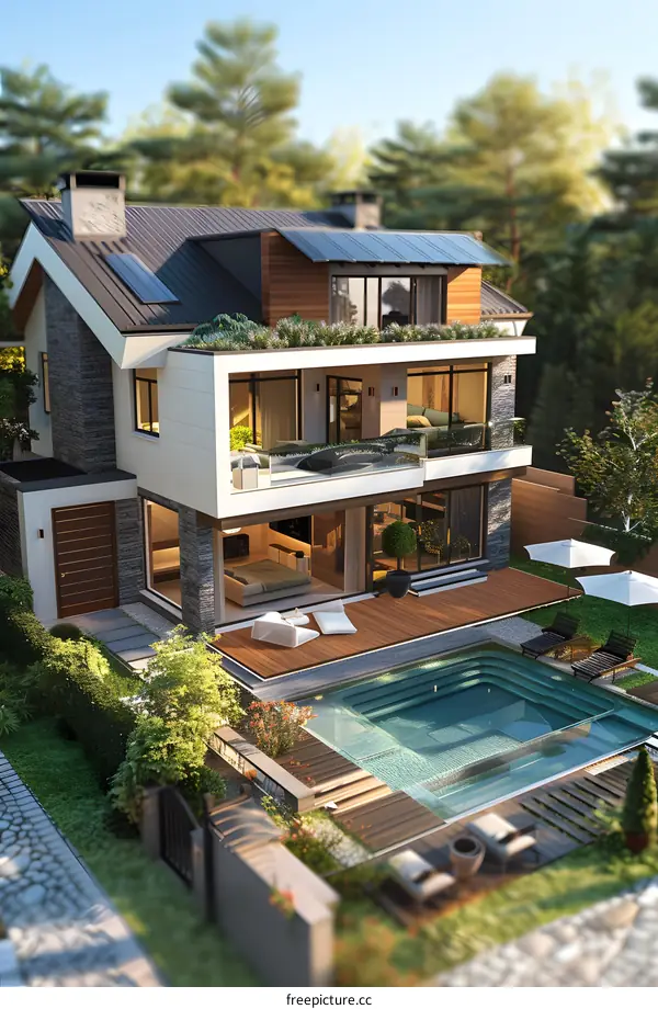 Modern house with swimming pool