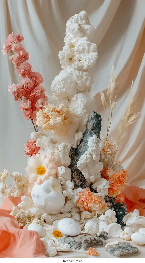 Abstract Coral Reef Floral Still Life