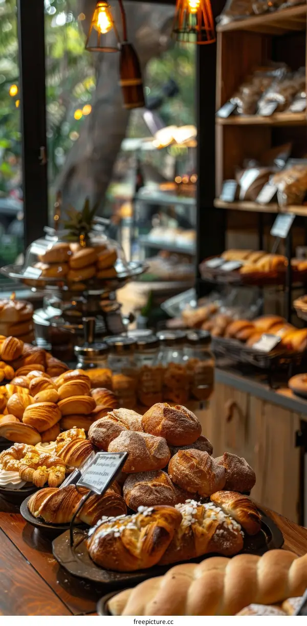 Freshly Baked Pastries and Breads on Display