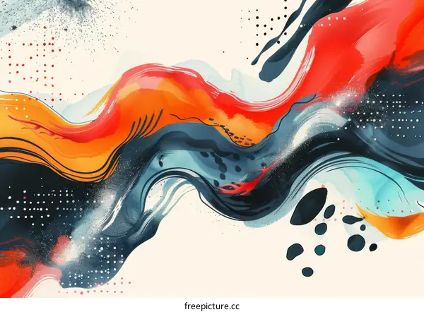 Abstract Colorful Liquid Painting Design