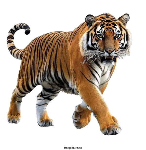 [Transparent Background PNG]Majestic Tiger Portrait in Studio Lighting