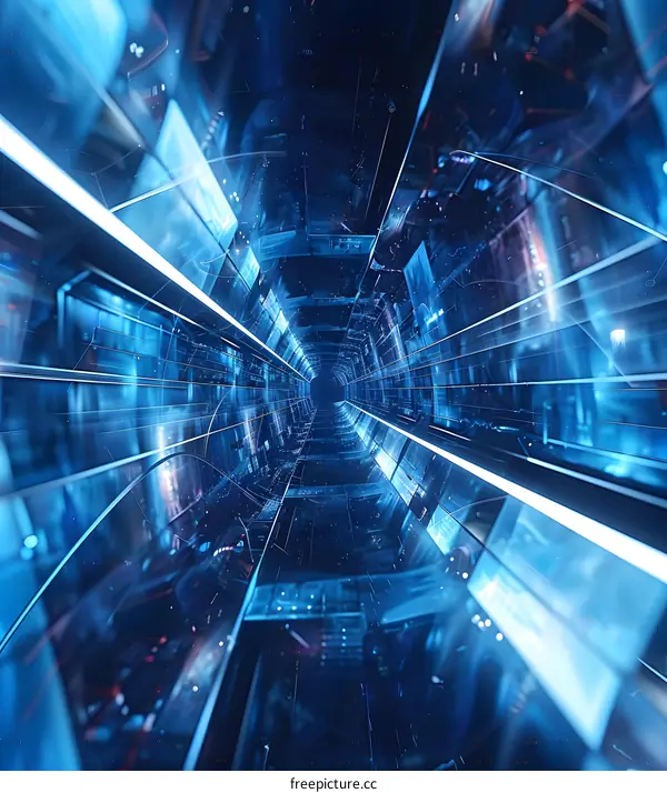 Blue technology tunnel