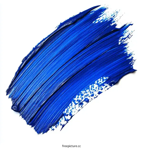 Vibrant Blue Paint Stroke Abstract Art