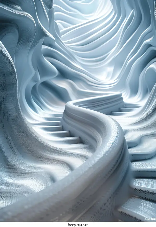 Abstract 3D Sculptural Design with Light and Shadow