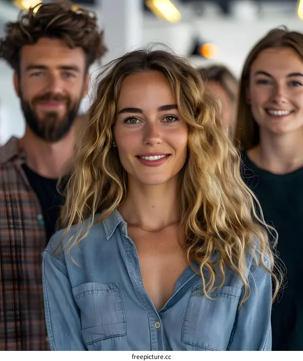 Portrait of a group of young professionals smiling at the camera