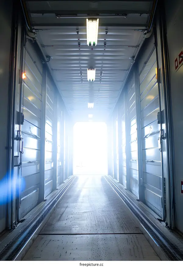 Inside of a Refrigerated Truck Trailer Container