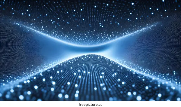 Abstract Blue Particle Tunnel