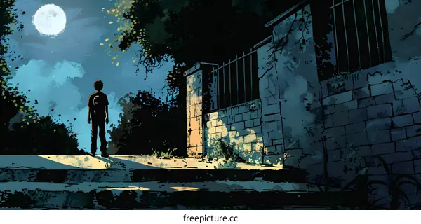 boy looking at the moon