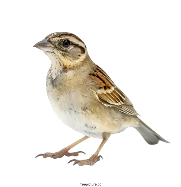 [Transparent Background PNG]Small Bird with Brown Feathers on White Background