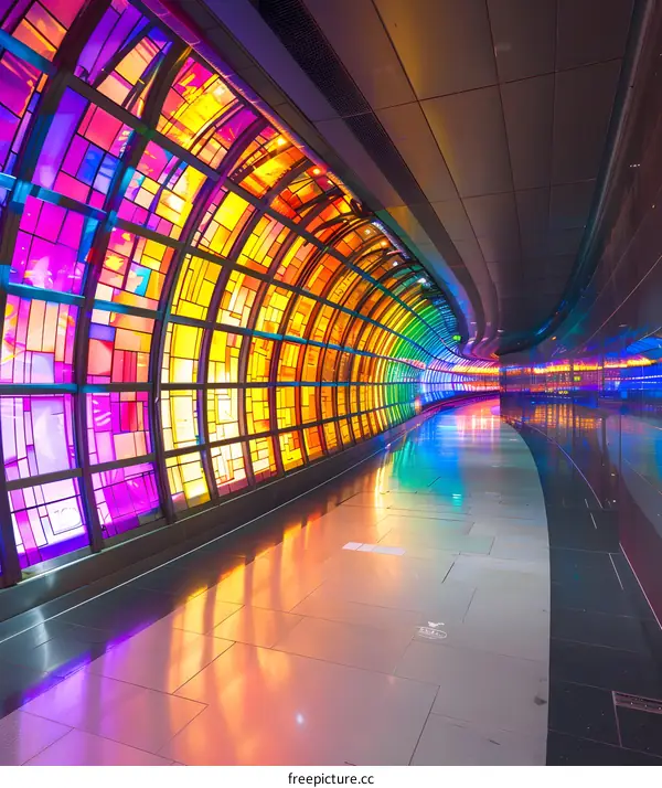 Colorful Stained Glass Tunnel